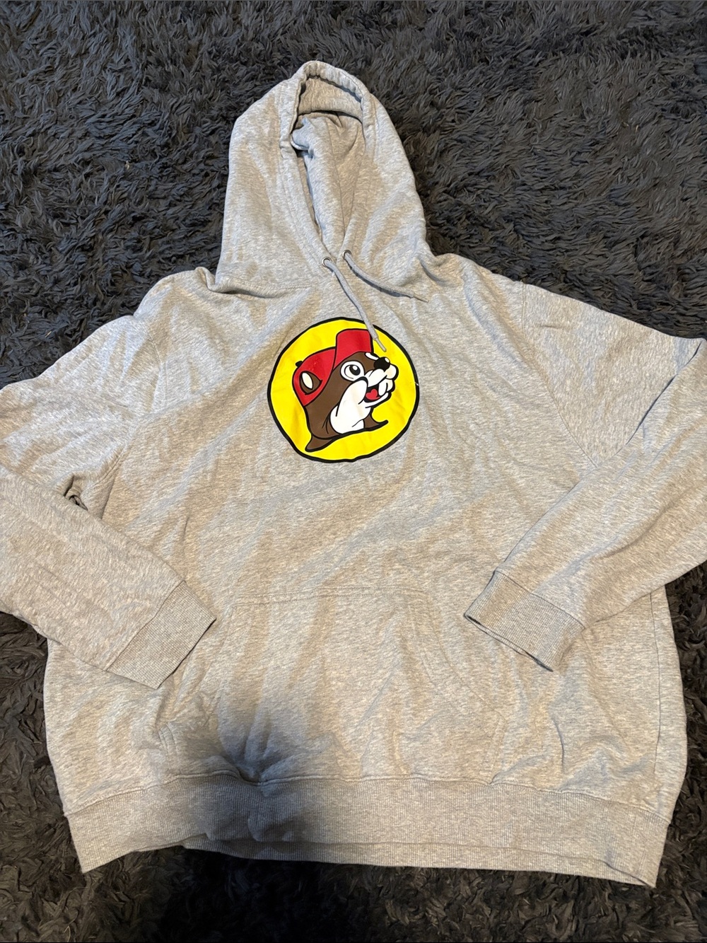 Men's Gray Crewneck Hoodie with Buc-ee's Logo